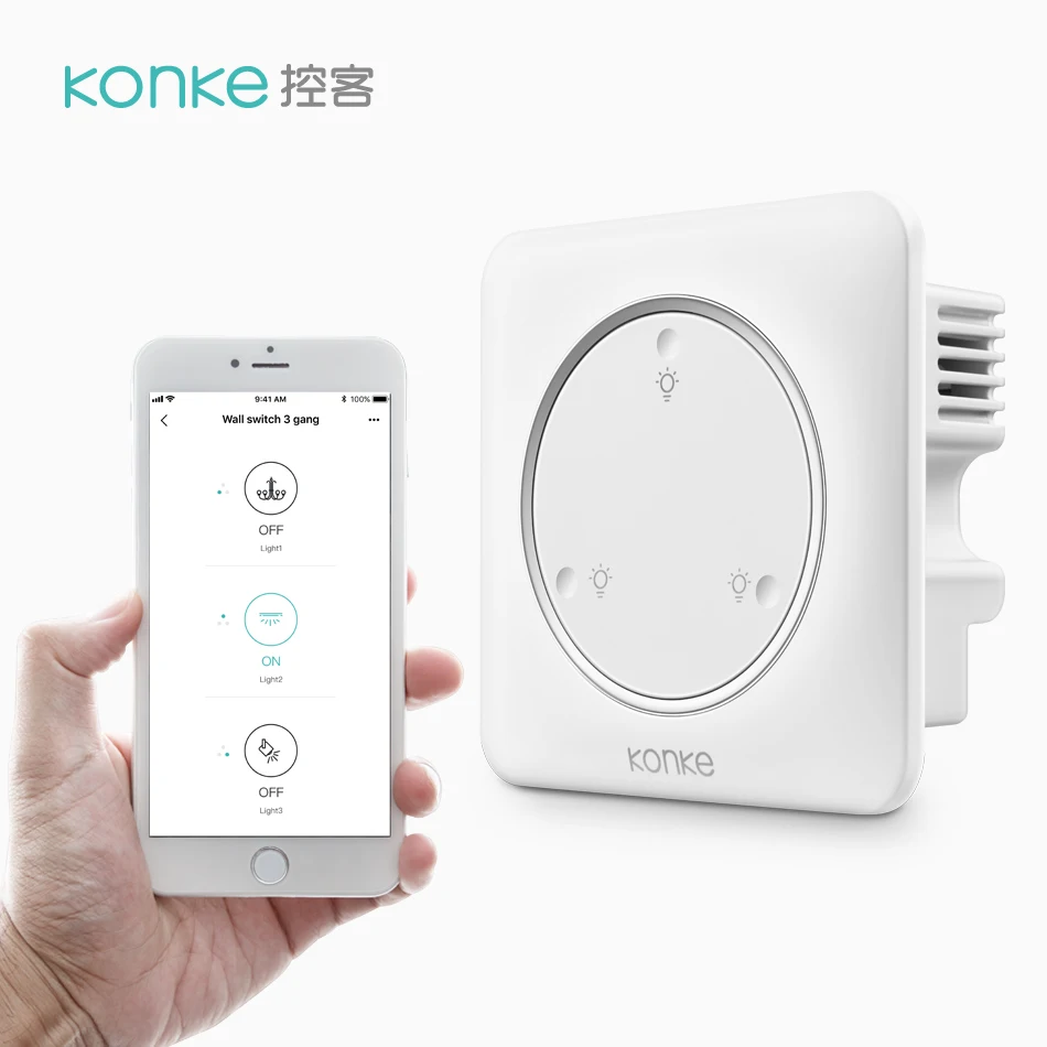 

Konke Wall Switch Smart ZigBee Zero Line Fire Wire Light Remote Control Wall Switch With Neutral for xiaomi