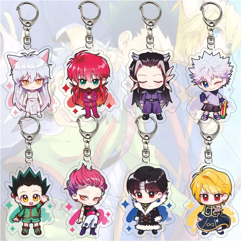 Hunter x Anime Figure Keychain Transparent Acrylic Car Key Chain Women Man Cortoon Ring Jewelry Child Bag Pendants | Украшения и