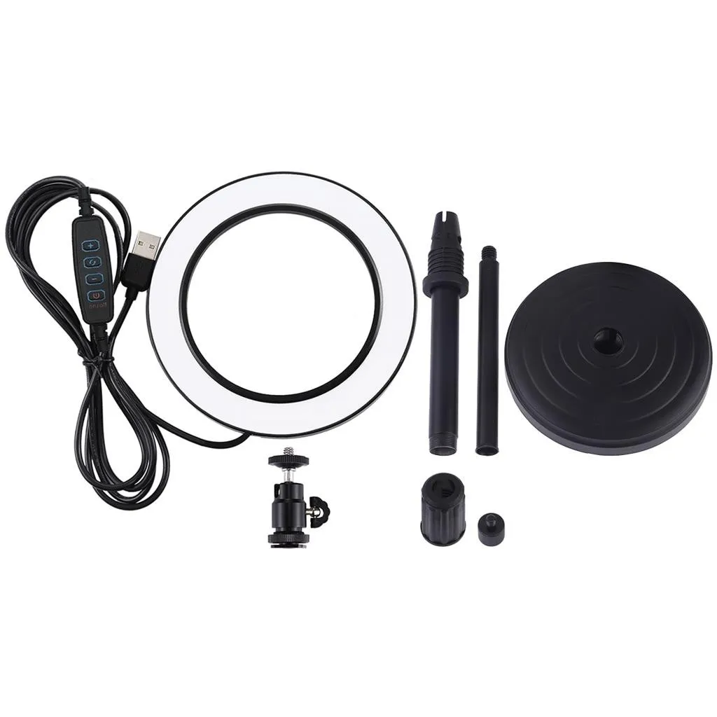 PULUZ hotography Dimmable LED Sefie Ring Light Vlogging USB Plug Photo Video Lamp LED Light Stand Tripod for Makeup