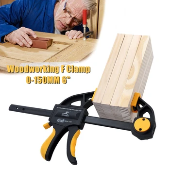 

6 Inch Woodworking Bar F Clamp Clip Multifunctional F Clamp Hard Grip Quick Ratchet Release DIY Carpentry Wood Working Clamp