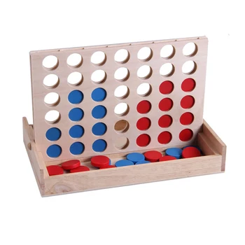 

Educational Toys 4 In A Row Wooden Board Game Children'S Board Game Classic Family Toy Educational Toy For Kids And Family