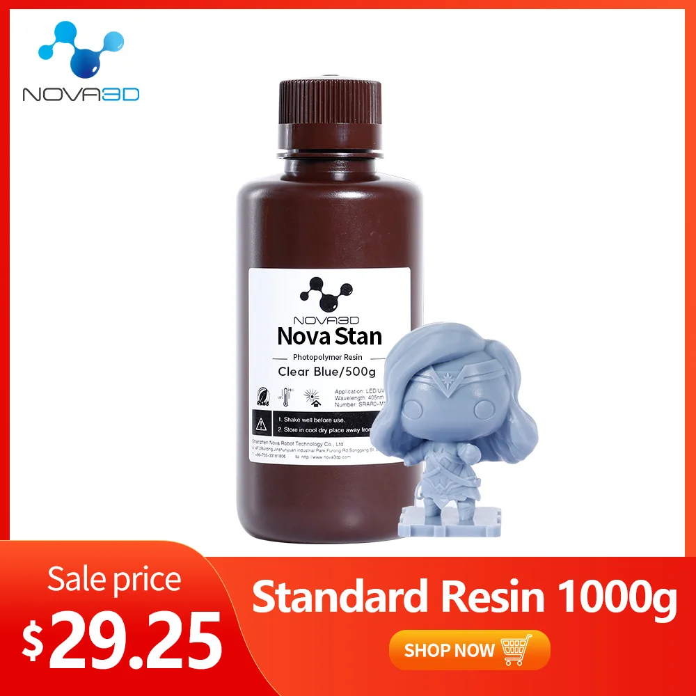 NOVA3D-resina para impresora 3d, resina fotopolímero sensible a los rayos UV, DLP, SLA, LCD, 29/1000g