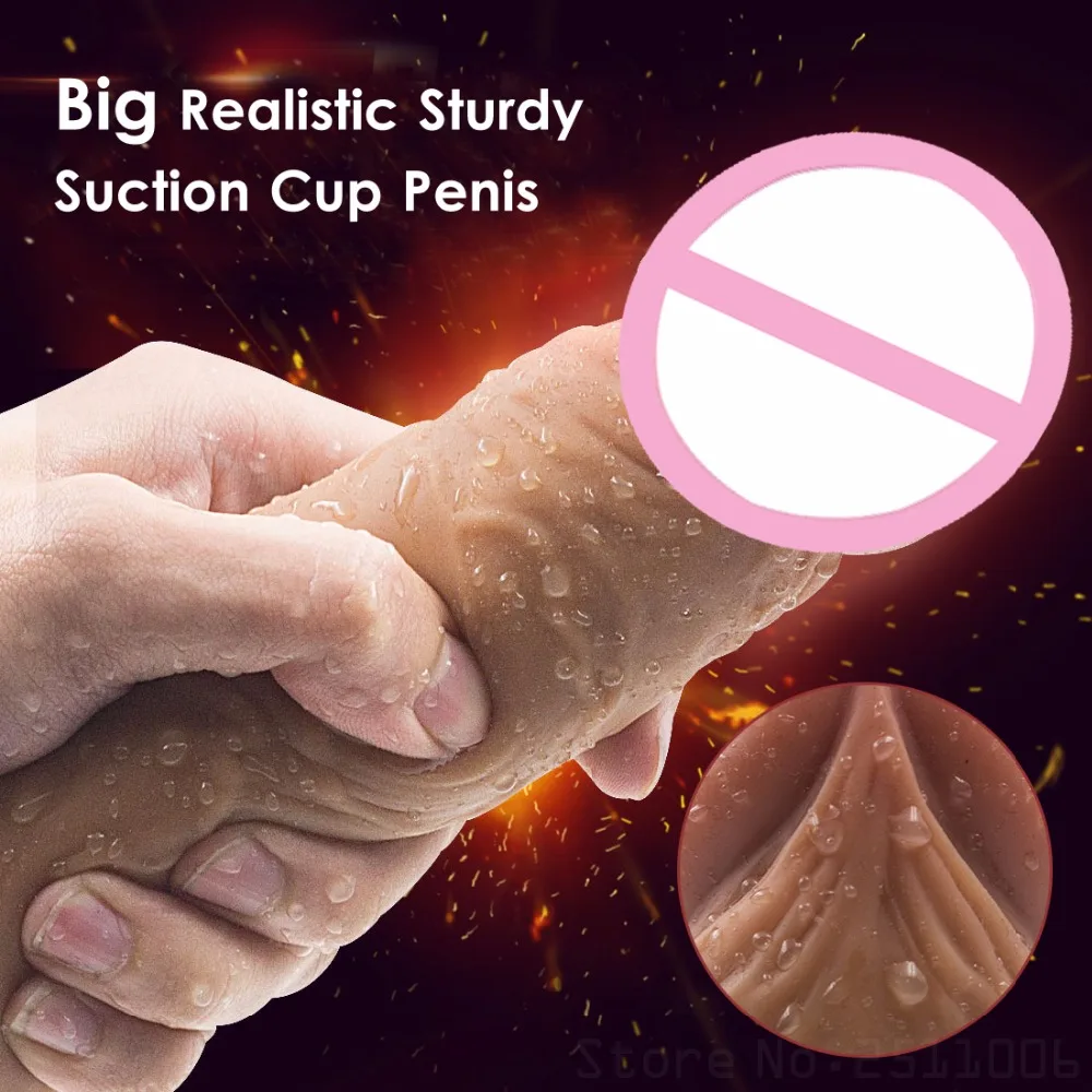 22.5cm Double Realistic Artificial Penis Dick Soft Silicone Dildo Suction Cup Male Woman Masturbator Adult Sex Toys Dildos | Красота и