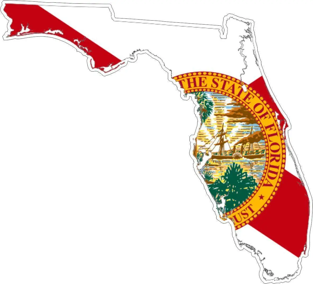 Sticker Car Map Flag Vinyl Outside Wall Decal Macbbook Florida Usa American Parabrezza Bumper Tuning Laptop Trunk Fridge Decal