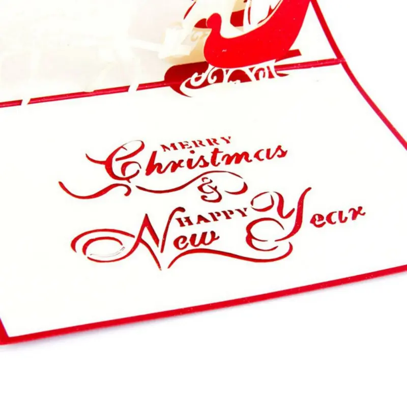  3D Christmas Stereo Greeting Cards Holiday Wish Card Party Invitation Card For Xmas Christmas Home  - 4000346040686