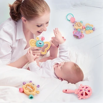 

New 6pcs Baby Toys Plastic Hand Hold Jingle Shaking Bell Hand Shake Bell Ring Baby Rattles Toys Newborn Baby Teether Toys