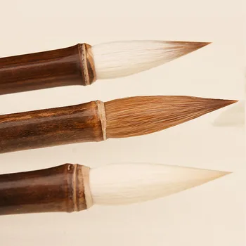 

Luxurious Weasel Hair Calligraphy Brush Pen Ancient Chinese Bamboo Medium Regular Script Writing Drawing Brush Stationery