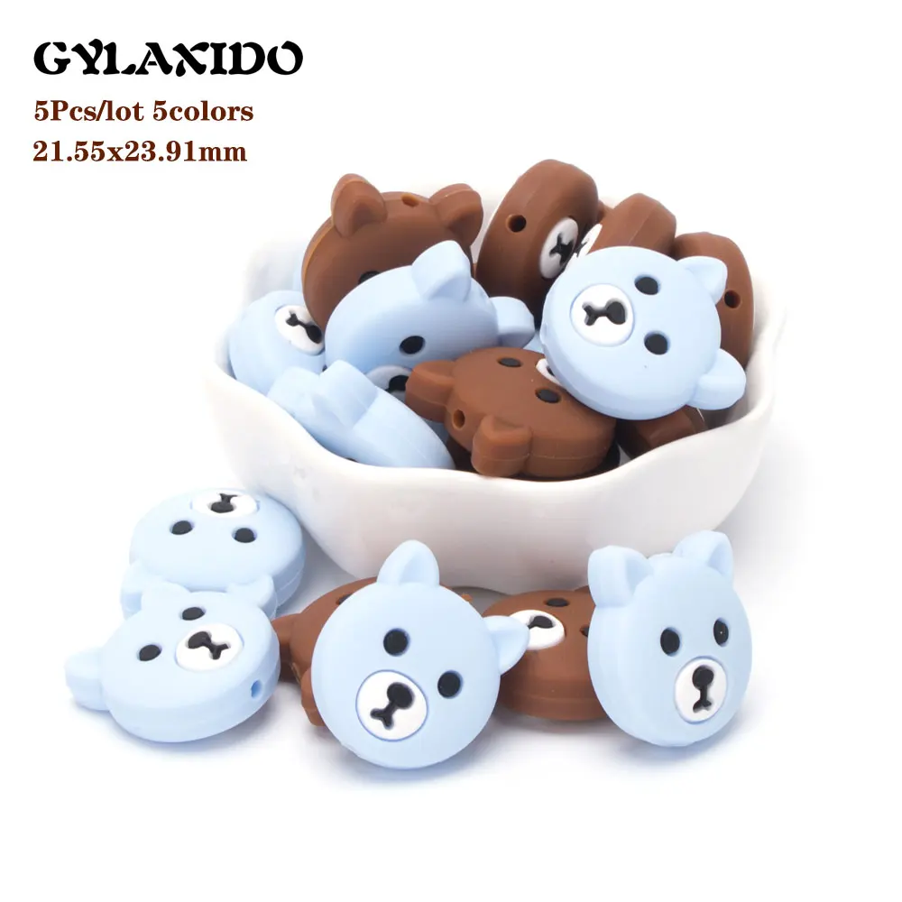 

5Pcs Unicorn Bear Perle Silicone Beads Baby Teether Bead BPA Free DIY Necklace Teething Toys Pacifier Chain Infant Baby Product