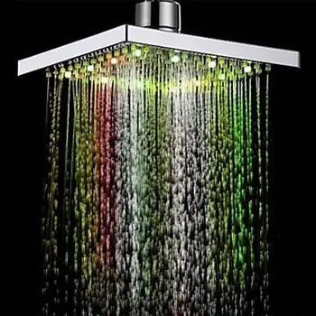 

1pc ABS DC 6V LED Colorful Square Water Shower Head Sprinkler Sprayer Luminous 20*20*1.5cm Tool Kits