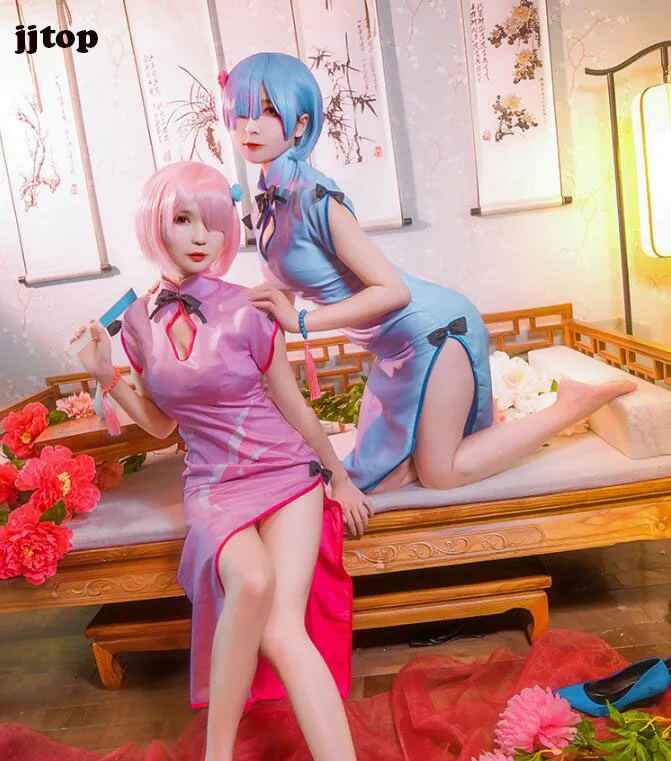 Ram/Rem Косплей Re:zero Kara Hajimeru Isekai Seikatsu Re Life In a Different World китайские платья костюм Ципао