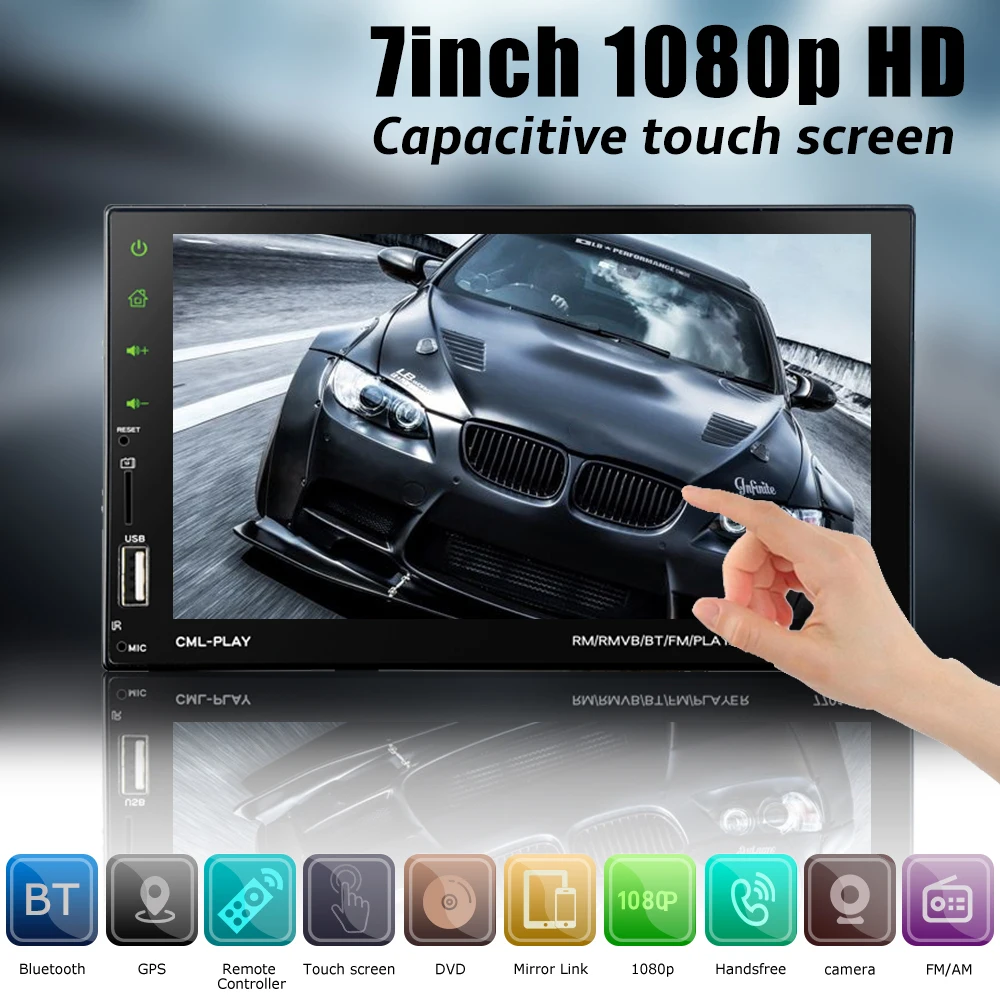 

7in Screen Auto MP5 Player 2 Din Car Radio Audio Stereo FM BT Remote Control with Camera For Bmw E46 E90 VW Ford Tesla Model 3