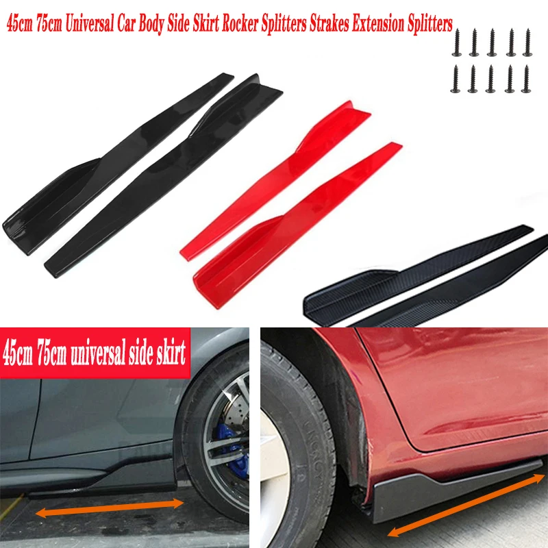 2X 45CM For Renault Megane 2 Duster Clio Honda Civic Fit VW touareg mk7 MK5 Mazda Car Door Side Skirt Bumper Diffuser Spoiler