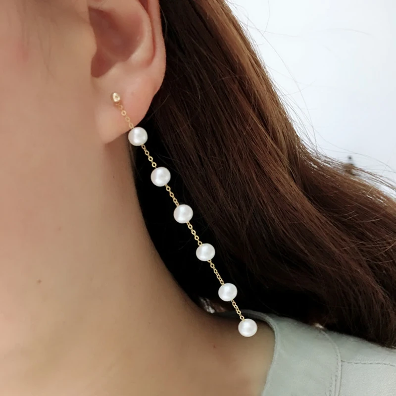 18K Gold long chain earring (7)