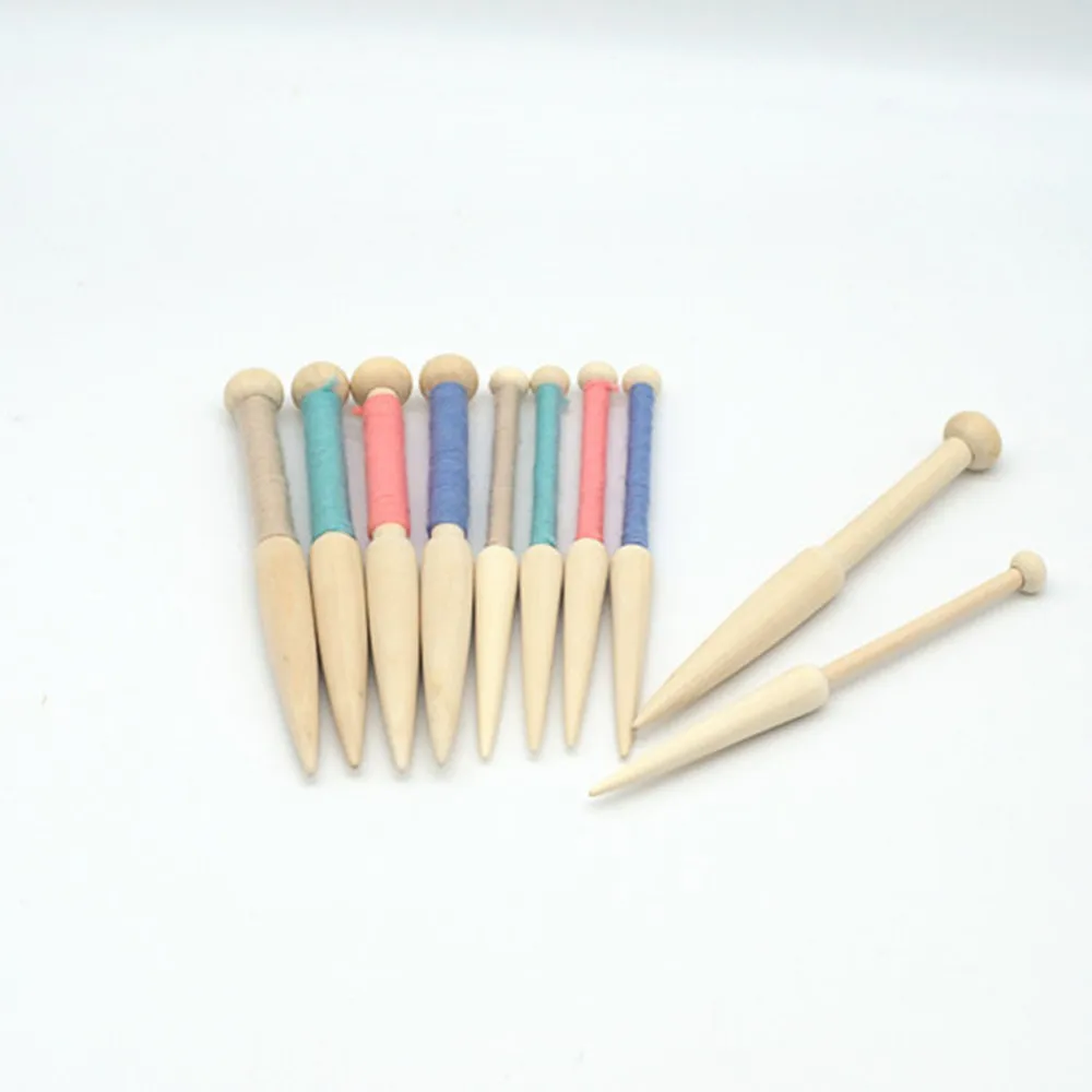 Шерстянные короткие стержень для рукоделия, вязания инструменты Diy инструмент для плетения деревянная пробка трикотажный свитер палантин палка одна осветительная головка, твердый деревянный коврик