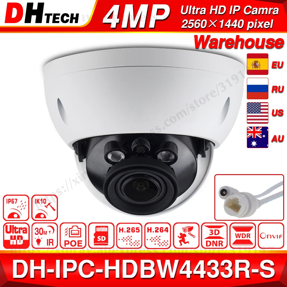  Dahua IPC-HDBW4433R-S 4MP IP Camera Replace IPC-HDBW4431R-S With POE SD Card Slot IK10 IP67 Dahua S - 32798953673