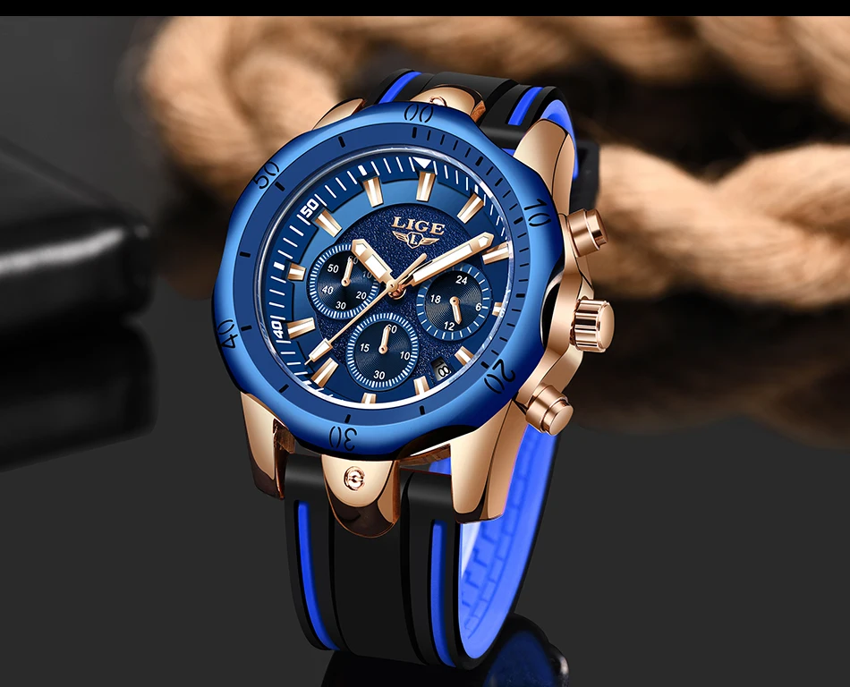 2019New LIGE силиконовый ремешок мужские часы модный топ бренд класса люкс Бизнес Кварцевые часы с подсветкой мужские повседневные