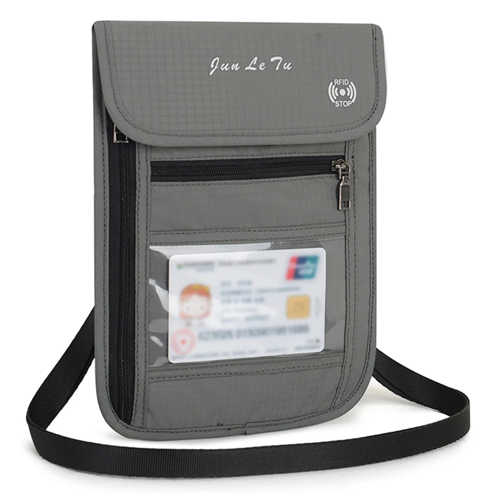 Neck Pouch Travel Pouch Neck Wallet with RFID Blocking Passport Holder Document Organizer Bag Card Bag for Men Women