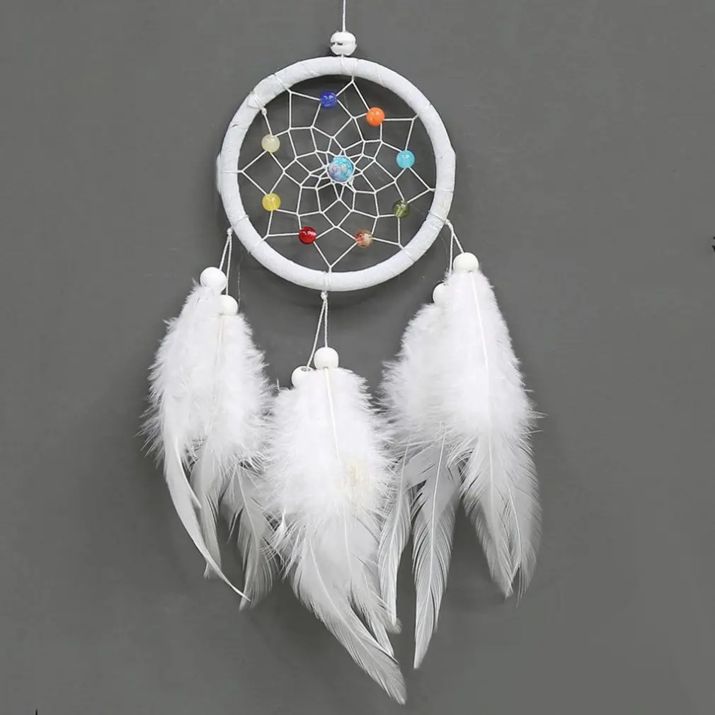 Tassel Dream Catcher Decoration wind chimes wind chime dream catcher wall decoration For Car Ornaments Room Decor Dreamcatchers Wall Hanging with Rattan Bead Feathers Wind Chimes