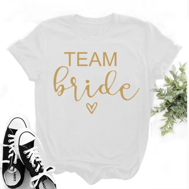 bachelorette team bride t shirt estonian wedding party ulzzang t-shirt cato women's tea bride short women tops drop ship White-1