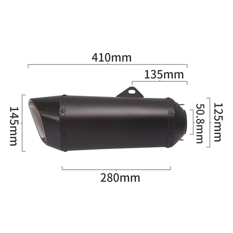 51mm Universal Motorcycle Exhaust Tail Pipe With Silencer Stainless Steel 410mm Exhaust System Modified For ATV Street Bike - Image 4