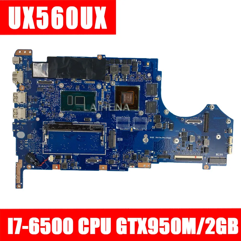 

UX560UX mainboard For ASUS UX560 UX560U UX560UQK UX560UQ UX560UX laptop motherboard Tested Ok I7-6500CPU 8G RAM GTX950M/2GB