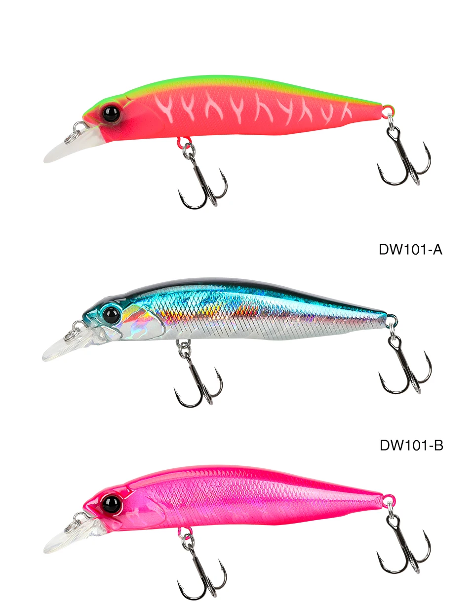 TSURINOYA Jerkbait DW101 77mm 8,5 Aussetzung Minnow Angeln Köder 77SP Künstliche Harte Köder Bewegung System Hecht Angeln Wobbler – Detail 17