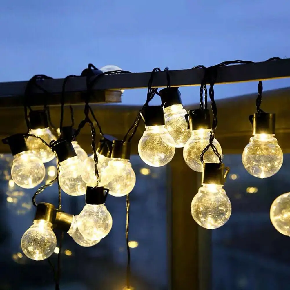 Customized Retro Transparent Ball Hook Lamp with Remote Control Garden Outdoor Hanging Fairy Decoration LED String Lights | Освещение