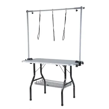 

Pet Dog Grooming Table Large Folding Non-slip With Arm Noose Basket Pet trim beauty treatments desk 717*580*1760mm