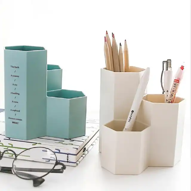 Korean Creative Simple Desk Organizer Hex Pencil Holder Desk Organizer Hex Pencil Holder