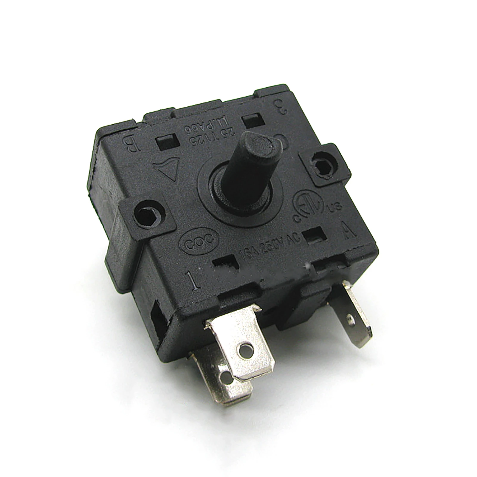 3Pin Rotary Switch 16A 250V AC 125℃ Black for Electric Heater Radiator MAX