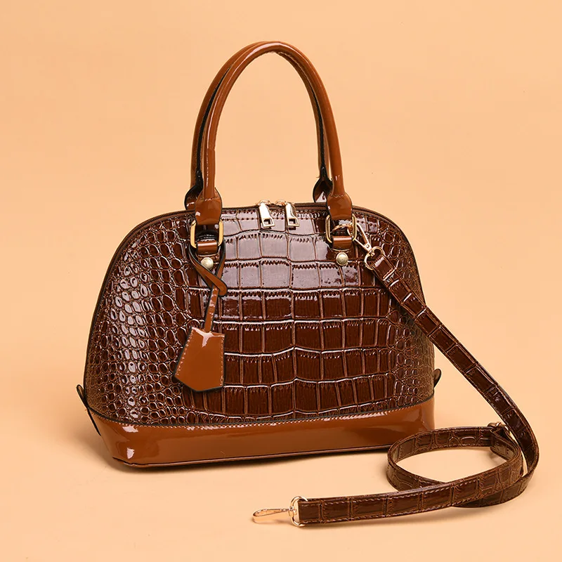 

Retro Two-Piece Set WOMEN'S Bag Handbag 2019 New Style Western Style Crocodile Pattern Shell Bag Simple Picture Shoulder Bag