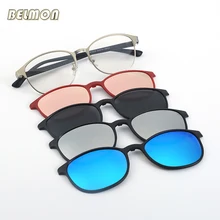 Модные оправа для очков для мужчин и женщин с поляризованные прикрепляемые солнцезащитные очки магнитные очки для мужчин близорукость оптический RS2352