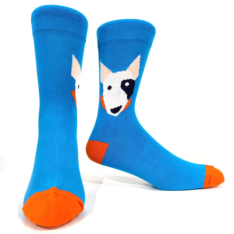 Men's Novelty Fun Graphic Cotton Socks - Unique Designs: Poker, Corgi, Frog, Burger, Piranha, Wolf, Avocado, Eagle