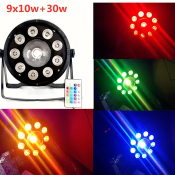 

Wireless Remote Control LED Flat Par 9x10W+30W RGB 3in1 Lighting Led Stage Lights Led Par Light