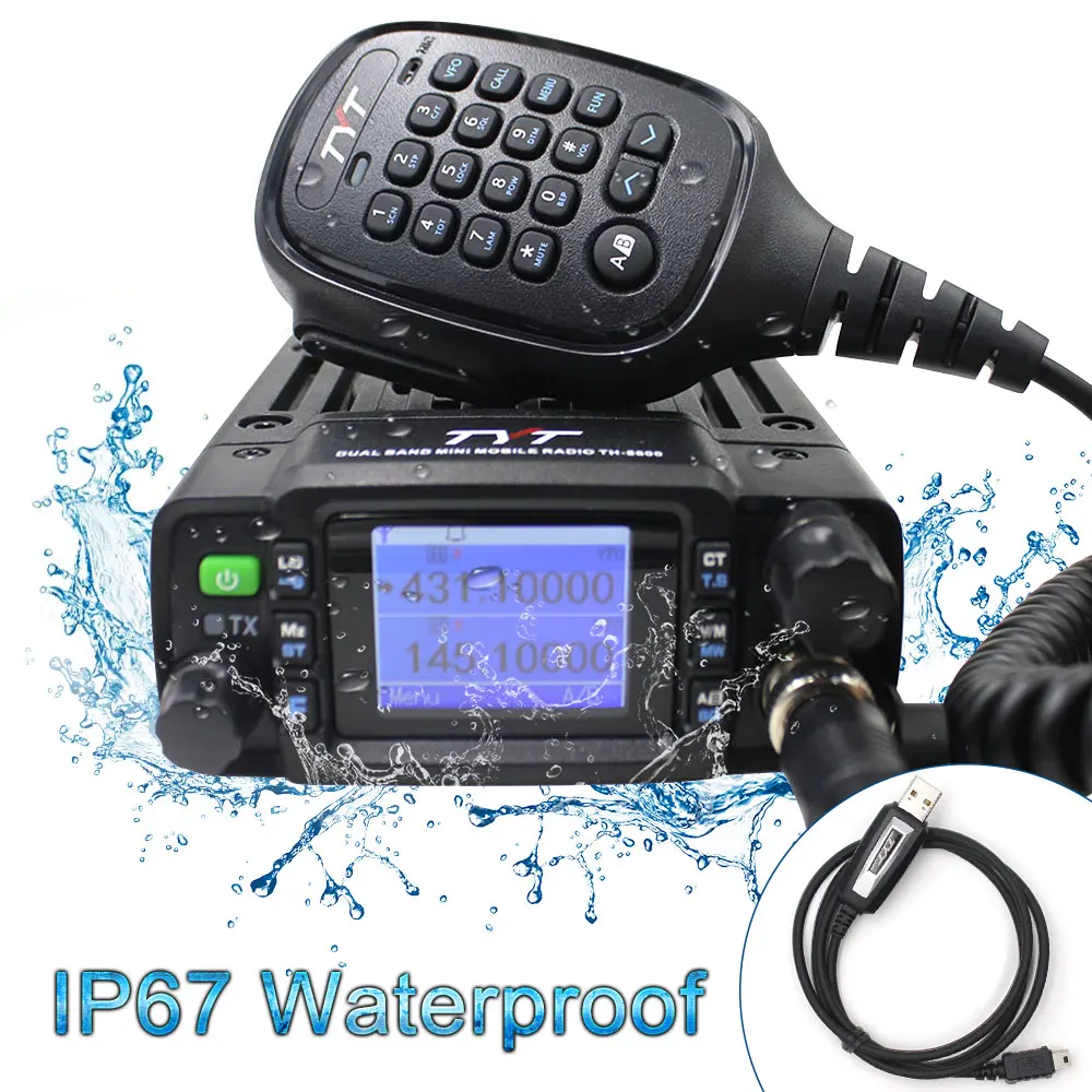 TYT TH-8600 Mini Mobile Radio IP67 Waterproof 25W Dual Band VHF UHF Walkie Talkie Ham Radio Communciator Radio Station