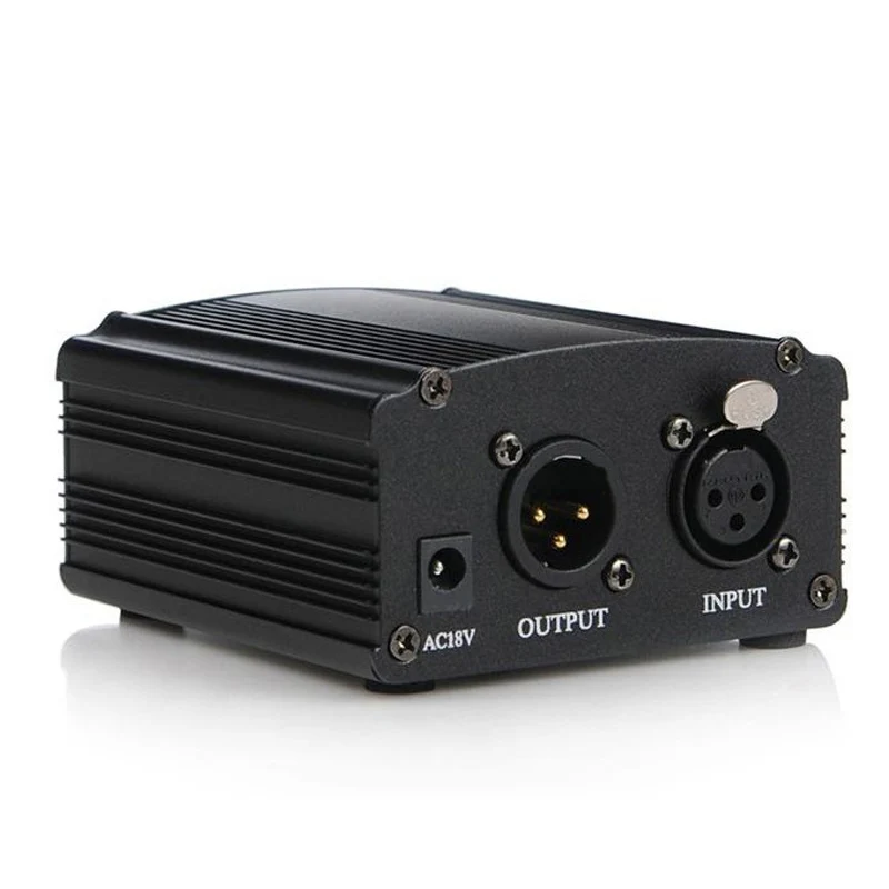 48V фантомный источник питания с адаптером и XLR аудио кабелем для любого конденсаторного микрофона музыкального записывающего оборудования US Plug OD889