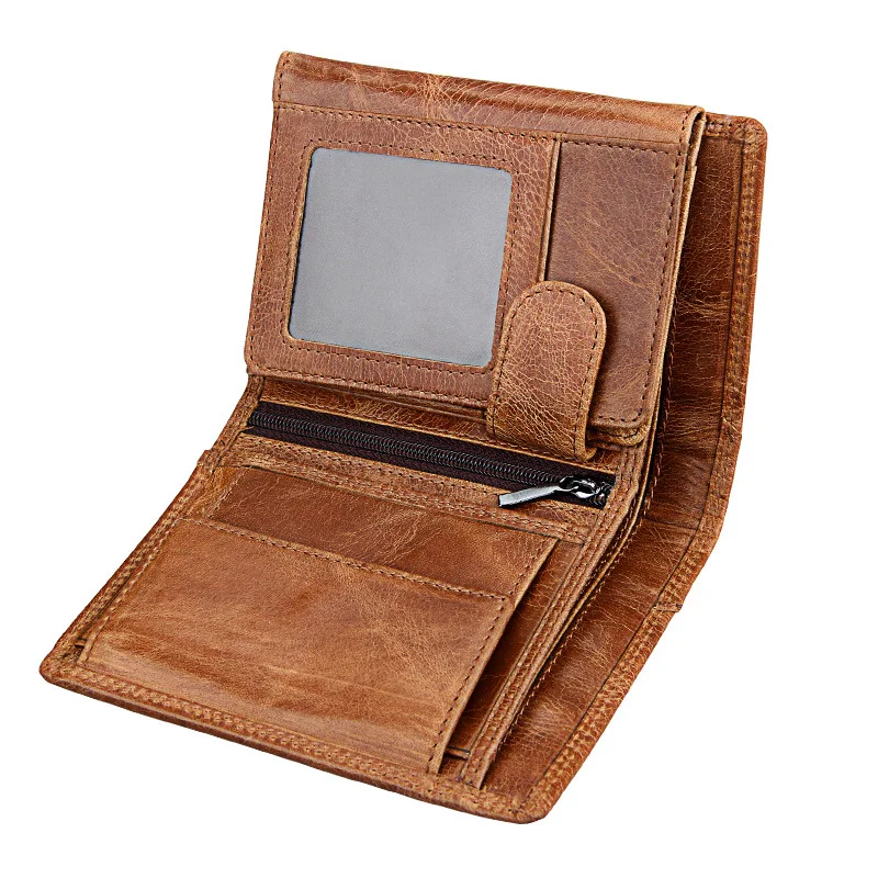 

Top Layer Cowhide Mens Wallet Genuine Leather Short Men Wallets RFID Protection Card Holder Designer Male Purse Luxury Wallet