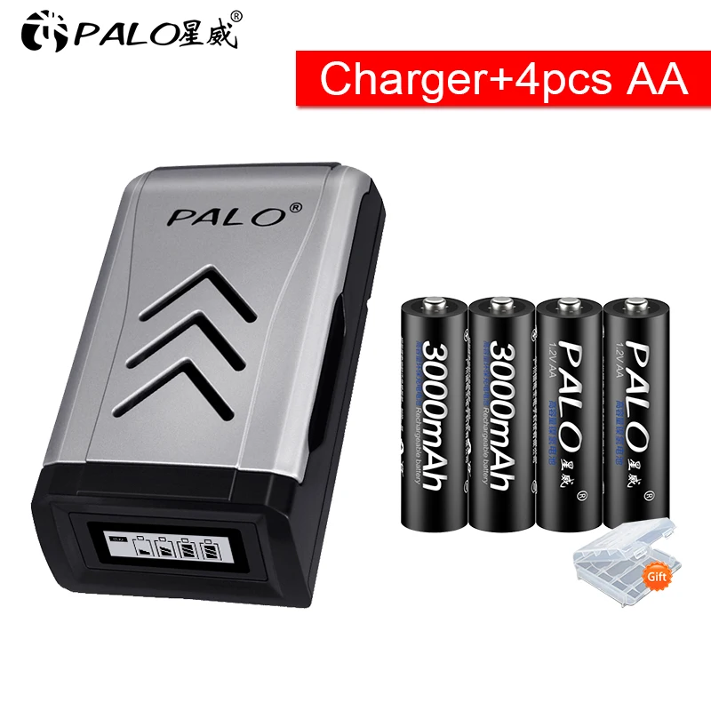 PALO 3000mah 1 2 V AA Аккумуляторная батарея NiMH Ni MH 2A предварительно заряженные