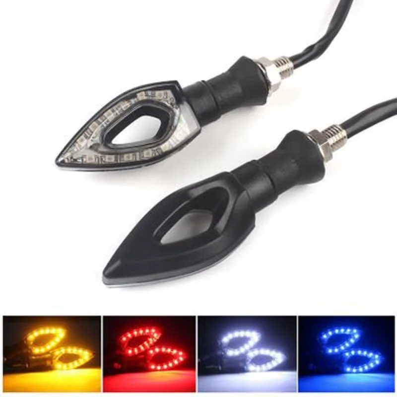 2pc 12 LED Turn Signal Motorcycle Turn Signals Light Tail Lights Indicators for Moto Motorbike Motorcycle Accessories yellow red