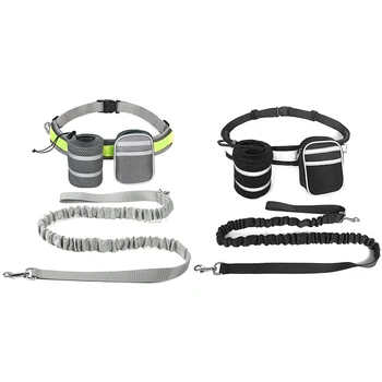

Hands-Free Dog Leash, Suitable for Running, Walking, Hiking, Durable Cushioning Rubber Band Leash - Reflective Waist Leash, 6 Fe