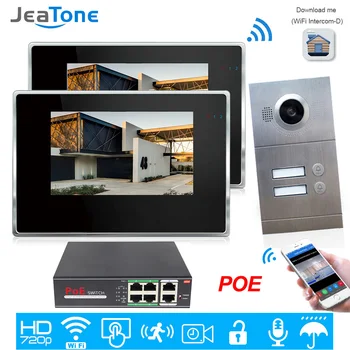 

720P WiFi IP Video Door Phone Video Intercom 2-Apartments Door Access Control System iOS/Android Mobile APP Remote Unlock Alarm