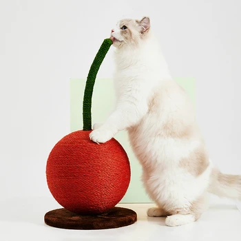 

Sisal Rope Lovely Cherry Shape Cat Tree House Toy Shelf Furniture Cats Scratching Posts Jumping Platform Tree Climbing