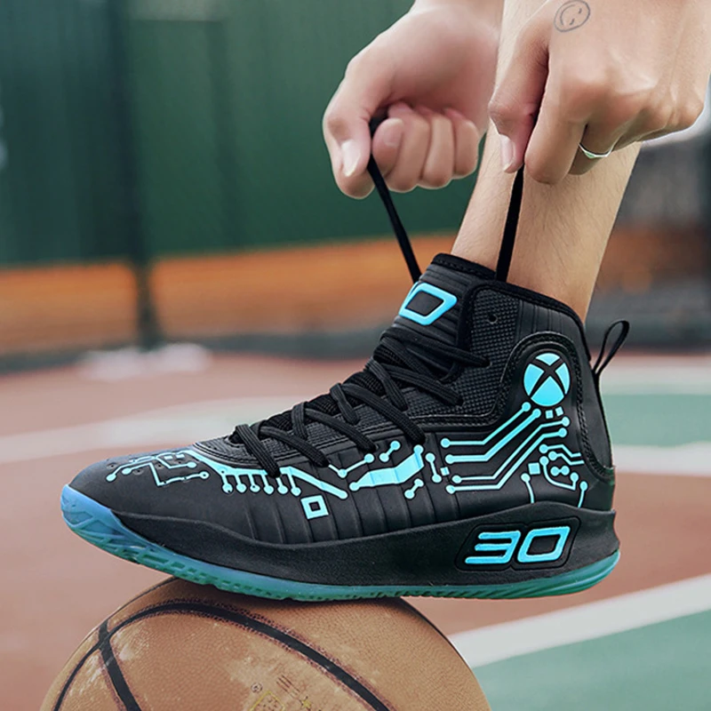 

Nice High Quality Basketball Shoes Men's Sneakers Boys Basket Shoes High Top Sneakers Anti-slip Outdoor Sports Shoes For Men