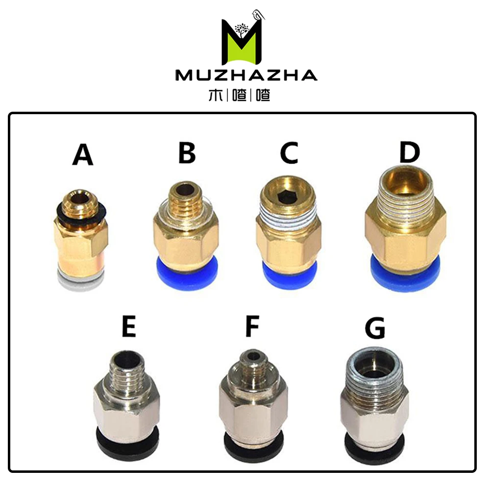 

3d peinter запчасти пневматические фитинги PC4-M6 много типов на 4 мм PTFE трубка разъем переходник PC4 3d принтер аксессуары