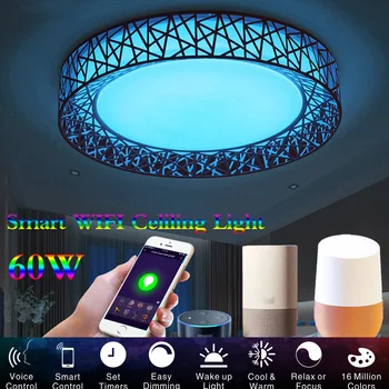 

LED Ceiling Light 110V 220V Smart WIFI Modern Lamp Living Room Lighting Work With Apple IFTTT Alexa Echo Google Home LED Light