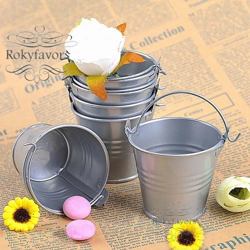 silver mini pails