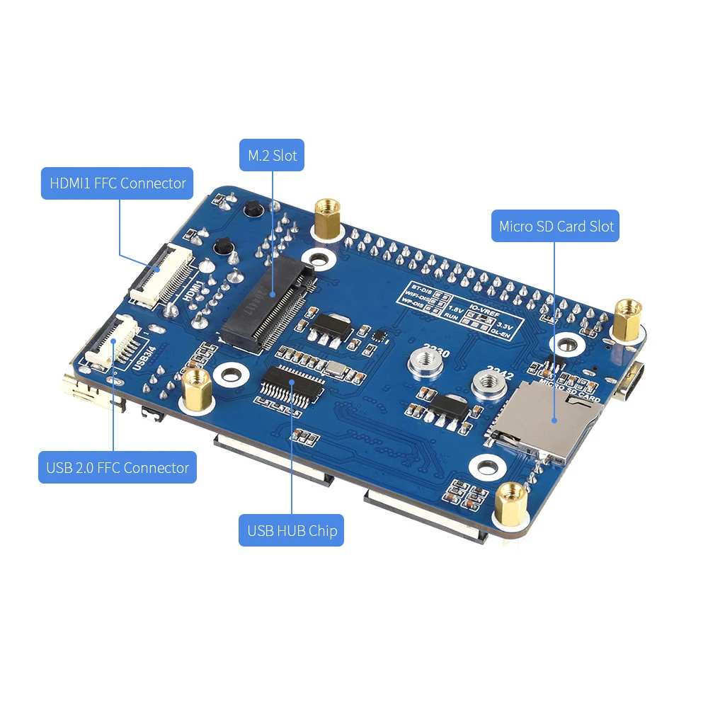 Mini Placa de Base para Módulo de Computador Placa de Base para Raspberry pi Cm4 com Módulo de Computador Cb4. Dsi Rtc Ventilador Usb Rj45 Gigabit M.2 Ranhura para Cm4 - Imagem 2