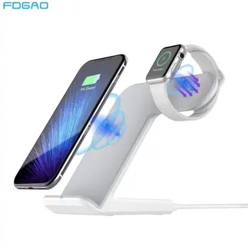 

FDGAO 2 In 1 Qi Wireless Charger For Apple Watch 2 3 4 5 For iPhone 11 Pro XS XR X 8 10W Fast Charging Stand For Samsung S20 S10