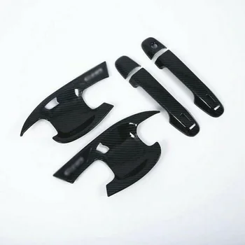 

Set Door Handle Trim Black 2 Pair 4pcs Carbon Fiber Car For Toyota CHR C-HR 2016-18