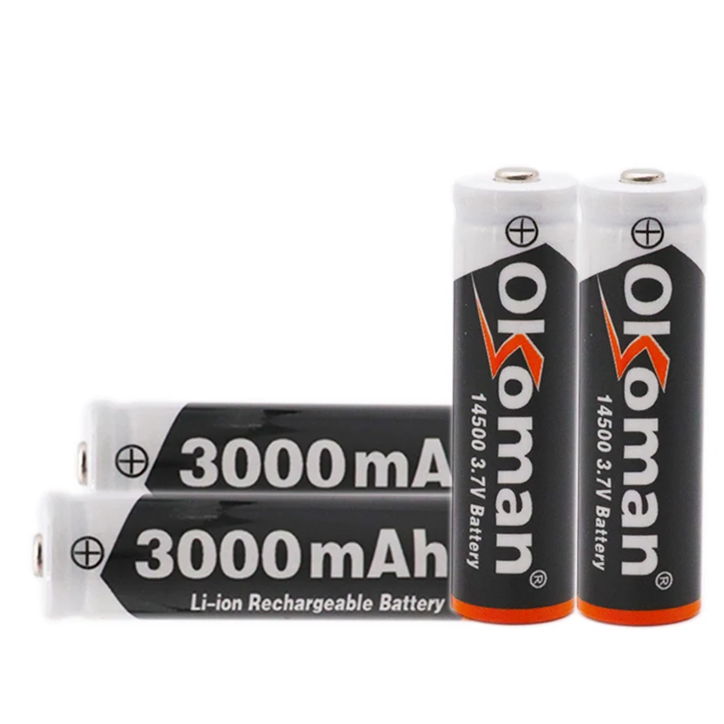 Новинка 14500 3000mAh 3,7 V литий-ионная аккумуляторная батарея AA литиевая батарея для светодиодных фонарей Налобные фонарики игрушки верхняя голова